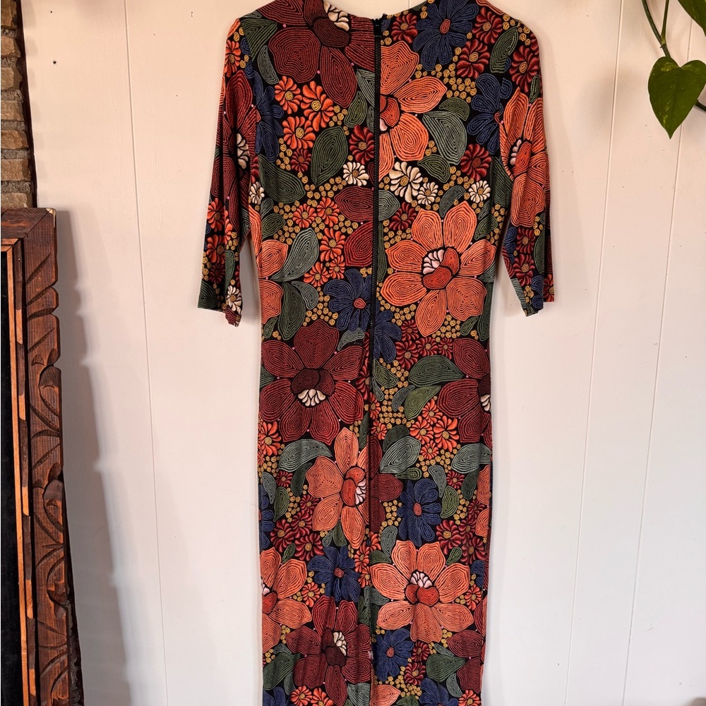 FARM Rio Multicolor Floral Long Sleeve Midi Dress - Picture 6 of 10
